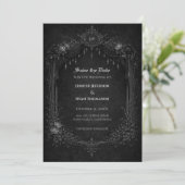 Gothic halloween wedding save the date invitation 案内状 (スタンド正面)