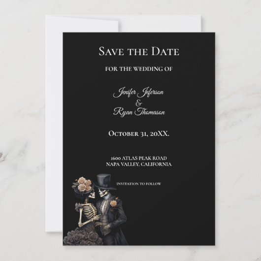 Gothic halloween wedding save the date invitation 案内状 (正面)