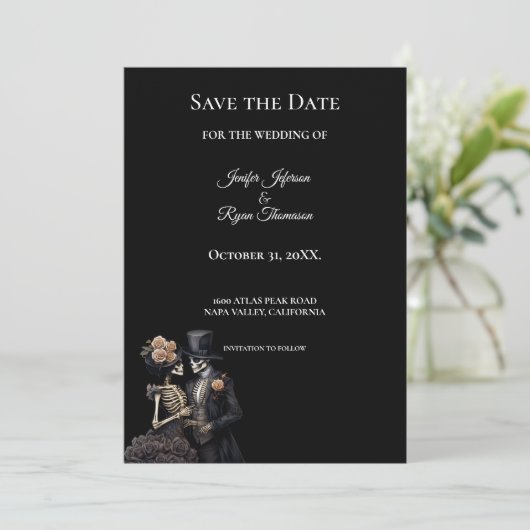 Gothic halloween wedding save the date invitation 案内状 (スタンド正面)