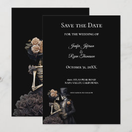 Gothic halloween wedding save the date invitation 案内状