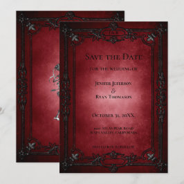 Gothic halloween wedding save the date invitation 案内状