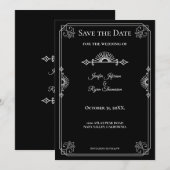 Gothic halloween wedding save the date invitation 案内状 (正面/裏面)