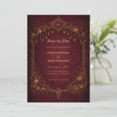 Gothic halloween wedding save the date invitation 案内状 (スタンド正面)