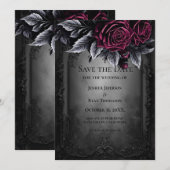 Gothic halloween wedding save the date invitation 案内状 (正面/裏面)