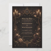 Gothic halloween wedding save the date invitation 案内状 (正面)