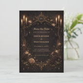 Gothic halloween wedding save the date invitation 案内状 (スタンド正面)