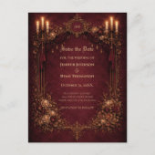 Gothic halloween wedding save the date postcard 案内ポストカード (正面)