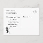 Gothic halloween wedding save the date postcard 案内ポストカード (裏面)