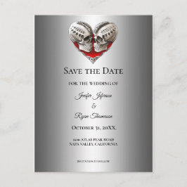 Gothic halloween wedding save the date postcard 案内ポストカード