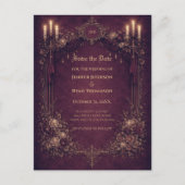 Gothic halloween wedding save the date postcard 案内ポストカード (正面)