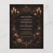 Gothic halloween wedding save the date postcard 案内ポストカード (正面)