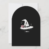 Gothic Halloween White Lace Witch Hat Baby Shower 招待状 (裏面)