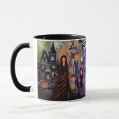 Gothic Haunted House Halloween Mug マグカップ (左)