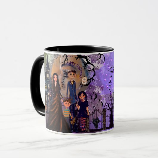 Gothic Haunted House Halloween Mug マグカップ (正面左)