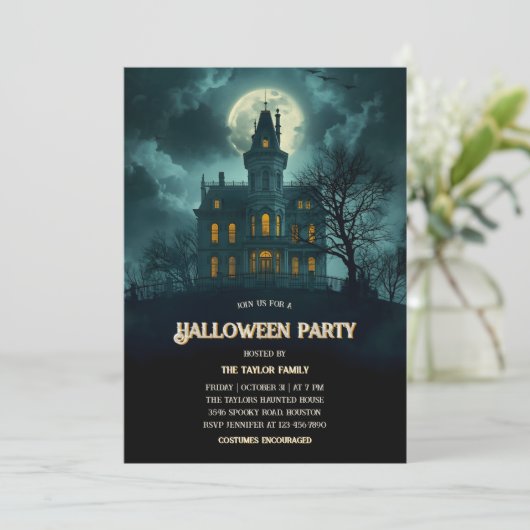 Gothic Haunted House Halloween Party 招待状 (スタンド正面)