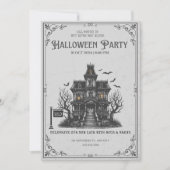 Gothic Haunted House Halloween Party Invitation |  招待状 (正面)
