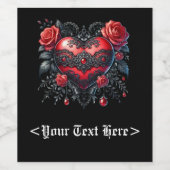 Gothic Heart Valentine Bottle Labels ワインラベル (シングルラベル)