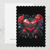 Gothic Heart Valentine Flat Greeting Card シーズンカード (正面/裏面)