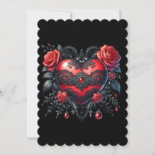 Gothic Heart Valentine Flat Greeting Card シーズンカード (正面)