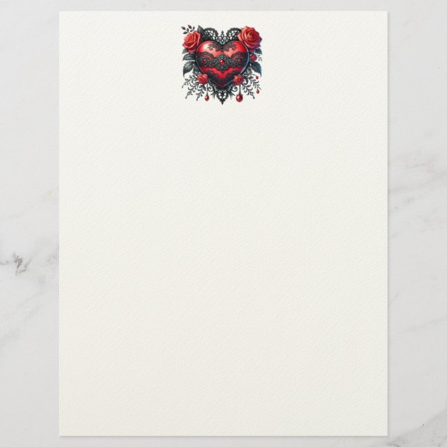 Gothic Heart Valentine Letterhead レターヘッド (正面)