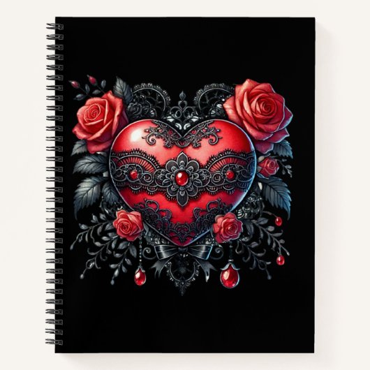 Gothic Heart Valentine Notebook ノートブック (正面)