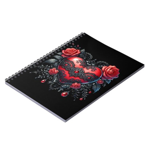 Gothic Heart Valentine Photo Notebook ノートブック (左側)