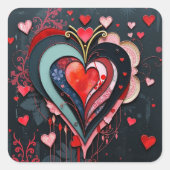 Gothic Heart Valentines  スクエアシール (正面)