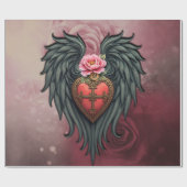 Gothic Heart with Bloom and Wings.  ラッピングペーパー (フラット)