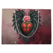 Gothic Heart with Bloom and Wings. ラージペーパーバッグ (裏面)