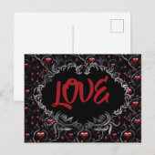 Gothic Hearts LOVE Valentine ポストカード (正面/裏面)