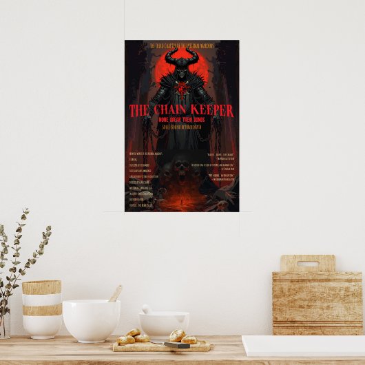 Gothic Horror Chain Keeper Dark Fantasy Wall ポスター (キッチン)
