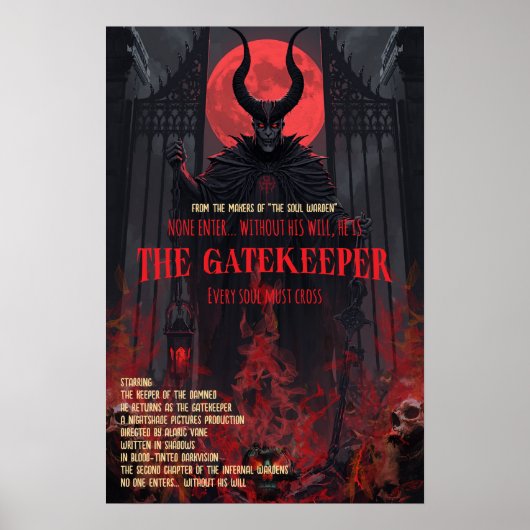 Gothic Horror Poster The Gatekeeper Wall Art  ポスター (正面)
