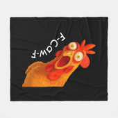 Gothic Humor Funny F-Caw-F Crow フリースブランケット (正面(横))