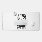 Gothic Kawaii Kitty – Emo Aesthetic Desk Mat デスクマット (キーボード&マウス)