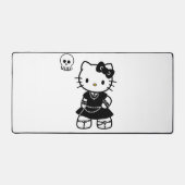 Gothic Kawaii Kitty – Emo Aesthetic Desk Mat デスクマット (正面)