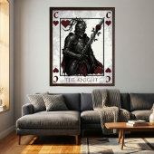 Gothic Knight of Hearts Playing Card Dark Fantasy ポスター