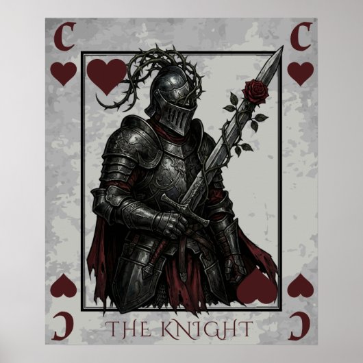 Gothic Knight of Hearts Playing Card Dark Fantasy ポスター (正面)