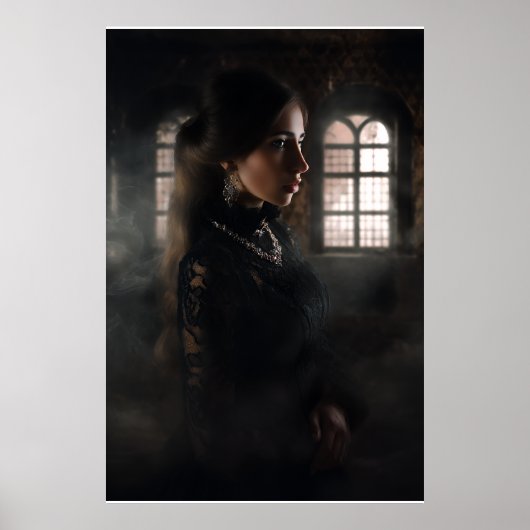 Gothic Lace Woman Misty Stone Chamber ポスター (正面)