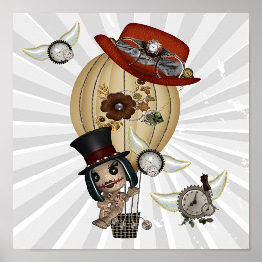 gothic laveau hot air balloon steampunk art ポスター (正面)