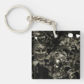 Gothic Masquerade Masks Black and White キーホルダー (正面)