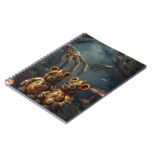 Gothic Mechanical Dark Forest Steampunk Gummy Bear ノートブック (左側)