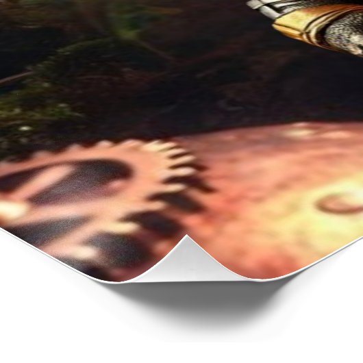 Gothic Mechanical Dark Forest Steampunk Gummy Bear ポスター (コーナー)