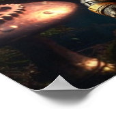 Gothic Mechanical Dark Forest Steampunk Gummy Bear ポスター (角)