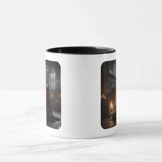 Gothic Medieval Maiden In Castle with Dogs マグカップ (中央)