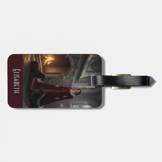 Gothic Medieval Maiden In Castle with Dogs ラゲッジタグ (裏面横)