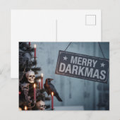 Gothic "Merry Darkmas" Horror Christmas Tree ポストカード (正面/裏面)