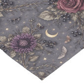 Gothic Midnight Floral Moon Celestial Illustration ショートテーブルランナー (コーナー)
