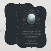 Gothic Mirror Monogram Wedding Invitation 招待状 (正面/裏面)