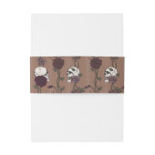 Gothic Monogram Skull & Rose Tan Brown Wedding 招待状ベリーバンド (裏面例)