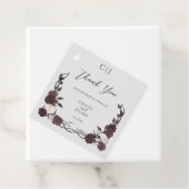 Gothic Monogram Skull & Rose Wedding Thank You フェイバータグ (インサイチュ)